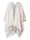 Brunello Cucinelli Wool-cashmere Reversible Poncho In Beige