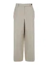 Brunello Cucinelli Beige Pants With Hidden Front Closure And Applied Buttons In Linen Woman In Beige