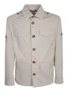 Brunello Cucinelli Saharan Jacket With Classic Shirt Collar In Neutral