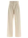 Brunello Cucinelli Beige Pleat Pants In Neutral