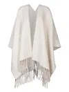 Brunello Cucinelli Gestricktes Cape Mit Fransensaum In Neutrals