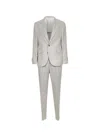 Brunello Cucinelli Beige Prince Of Wales Diagonal Suit In Beige