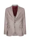 Brunello Cucinelli Men Beige Prince Of Wales Flannel Deconstructed Blazer In Neutral