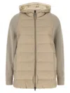 Brunello Cucinelli Shiny Zipper Pull Quilted Down Jacket In Brown