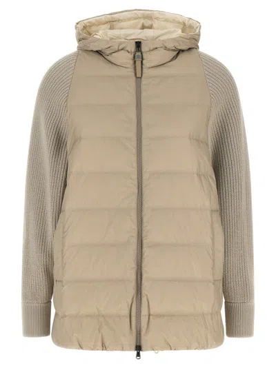 BRUNELLO CUCINELLI BEIGE QUILTED HOOD JACKET
