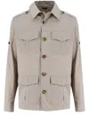 Brunello Cucinelli Shirt Style Jacket Buttoned Epaulettes In Neutrals