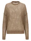Brunello Cucinelli Rustic Dazzling Net Sweaters And Cardigans Beige