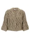 Brunello Cucinelli Short-sleeved Cardigan Sweaters And Cardigans Beige In Nude