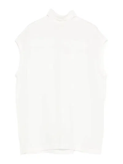 Brunello Cucinelli Beige Silk Blouse In White