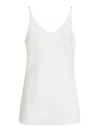 Brunello Cucinelli Sable Silk Crepe Tank Top In White