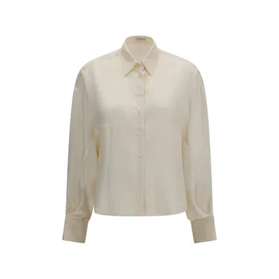 Brunello Cucinelli Beige Silk Shirt In Black