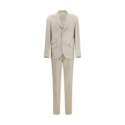 Brunello Cucinelli Beige Silk Two-piece Suit In Neutral