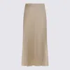 Brunello Cucinelli Slit Detailed Maxi Skirt In Brown