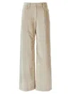 Brunello Cucinelli Leather Pant In Beige