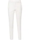Brunello Cucinelli Cropped Stretch Cotton Trousers With Side Pockets In Beige