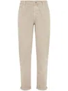 Brunello Cucinelli Men's Denim Cotton Trousers In Beige