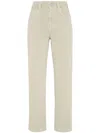 Brunello Cucinelli Beige Twill Loose Trousers