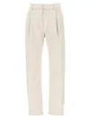 Brunello Cucinelli Beige Stretch Denim Pants In Beige