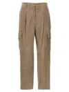 Brunello Cucinelli Suede Pants Zip Pockets In Beige