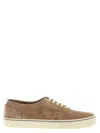 Brunello Cucinelli Beige Suede Sneakers In Animal Print