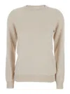 Brunello Cucinelli Beige Sweater With Round Neck In Cashmere Woman In Brown