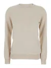Brunello Cucinelli Beige Sweater With Round Neck In Cashmere Woman In Brown