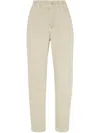 Brunello Cucinelli Garment-dyed Baggy Tapered Jeans In Beige