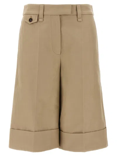 BRUNELLO CUCINELLI BEIGE TURN-UP BERMUDA SHORTS