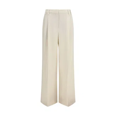 Brunello Cucinelli Beige Viscose Casual Pants In Neutral