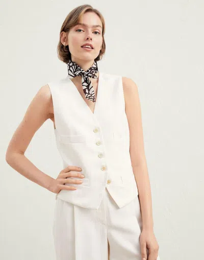 Brunello Cucinelli Tailored Buttoned Waistcoat In White