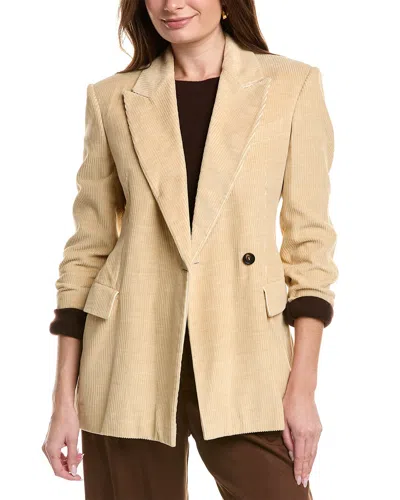 Brunello Cucinelli Beige Viscose Women's Blazer In Brown