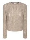 Brunello Cucinelli Beige Wool And Cashmere Sweater In Gray