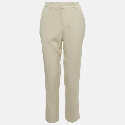 Pre-owned Brunello Cucinelli Beige Wool Blend Straight Fit Trousers S In Sand