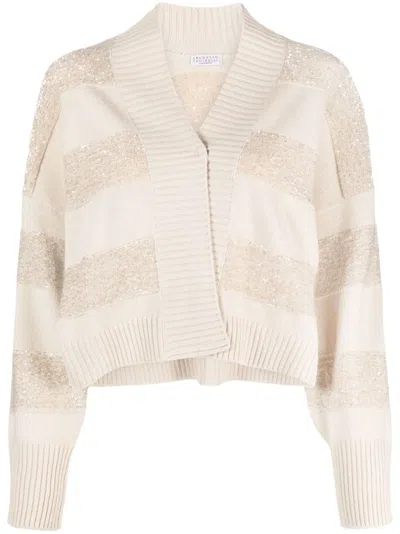 Brunello Cucinelli Beige Wool Cardigan