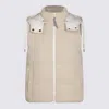 Brunello Cucinelli Cotton Blend Rib-knit Hooded Gilet In Burro