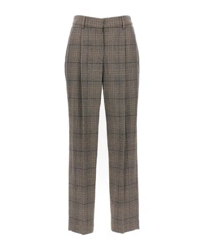 Brunello Cucinelli Plaid Trousers In Neutral
