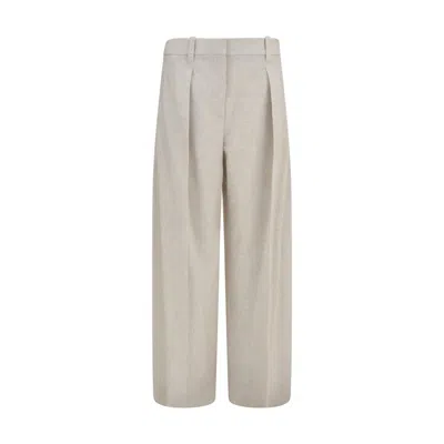 Brunello Cucinelli Beige Wool Oves Aries Dress Pants In Neutral