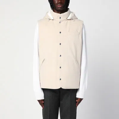 Brunello Cucinelli Beige Wool Sleeveless Down Jacket