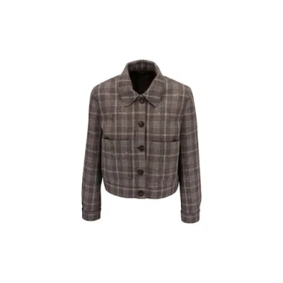 Brunello Cucinelli Beige Wool Women's Coat In Brown