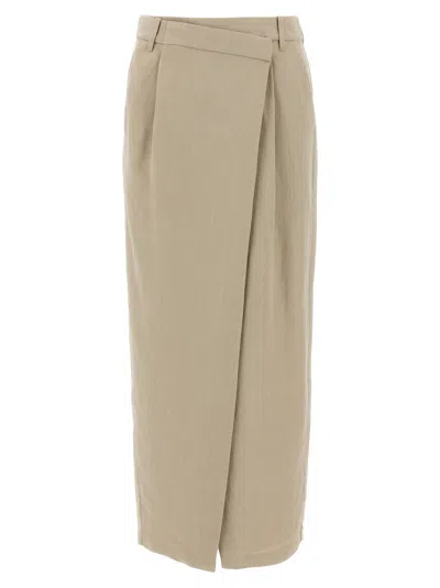 BRUNELLO CUCINELLI BEIGE WRAP SKIRT