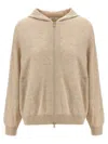 Brunello Cucinelli Relaxed-fit Cashmere Hoodie With Front Zip Closure In Neutral