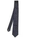 Brunello Cucinelli Beige/dark Blue Micro-pattern Tie In Black