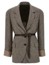 Brunello Cucinelli Belt Blazer Blazers Brown