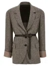 Brunello Cucinelli Belt Blazer In Brown