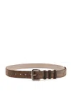 Brunello Cucinelli Shiny Belt With Loops In Brown