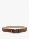 Brunello Cucinelli Leather Belt With Monili Detail In Brown