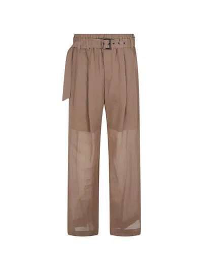 Brunello Cucinelli Belt Long Trousers In Neutral