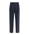 Brunello Cucinelli Elastic-waistband Pleated Trousers In Blue