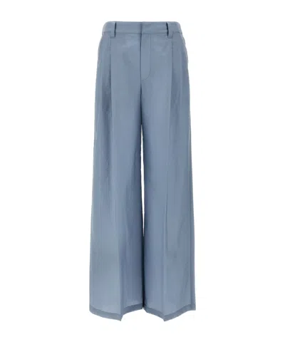 Brunello Cucinelli Belt-loop Casual Pants In Blue
