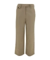 Brunello Cucinelli Chino Crop Trousers In Cotton And Linen Cover-up With Moniline In Brown